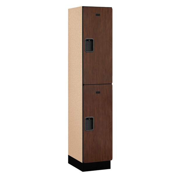 Salsbury Industries Wardrobe Locker, 15" W, 18" D, 76" H, (1) Wide, (2) Openings, Mahogany 22168MAH